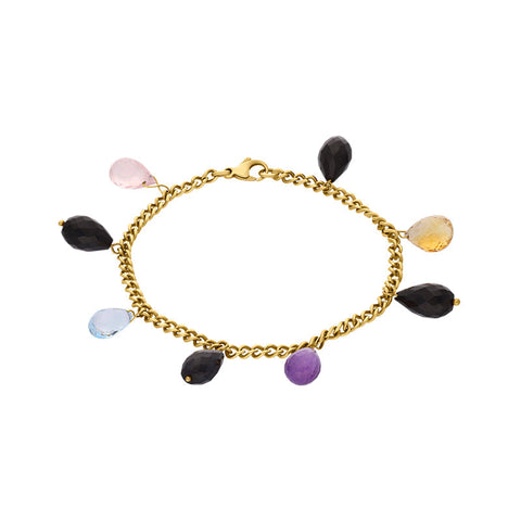 9ct Yellow Gold Mixed Gemstone Bracelet