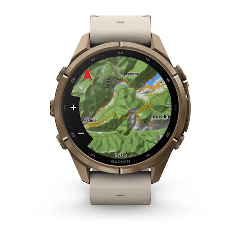 Garmin Fenix 9 Pro Autumn Gold Titanium Leather GPS Smartwatch with inReach®