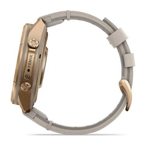 Garmin Fenix 9 Pro Autumn Gold Titanium Leather GPS Smartwatch with inReach®