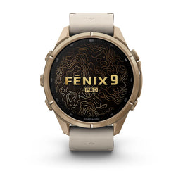 Garmin Fenix 9 Pro Autumn Gold Titanium Leather GPS Smartwatch with inReach®