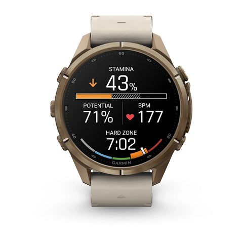 Garmin Fenix 9 Pro Autumn Gold Titanium Leather GPS Smartwatch with inReach®