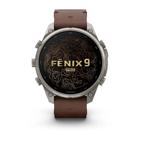 Garmin Fenix 9 Pro Titanium Leather GPS Smartwatch with inReach®