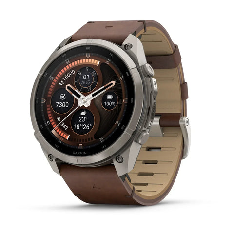 Garmin Fenix 9 Pro Titanium Leather GPS Smartwatch with inReach®