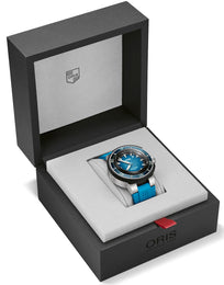 Oris AquisPro 4000m Calibre 400 Watch with blue dial, rubber strap, titanium case