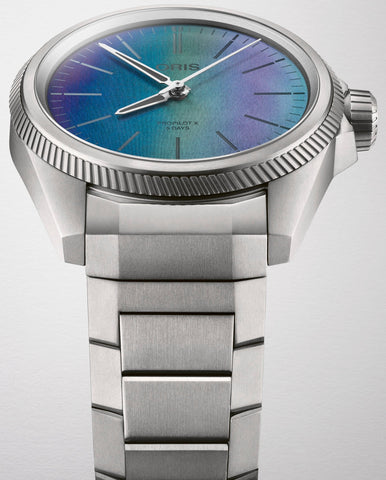 Oris ProPilot X Calibre 400 Laser Watch with lasered titanium dial, titanium strap, titanium case