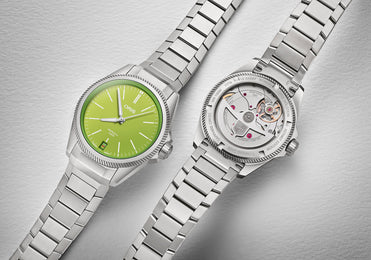 Oris ProPilot x Kermit Edition Watch with green dial, titanium strap, titanium case