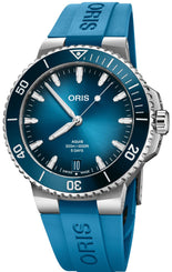 Oris Aquis Date Calibre 400 43.5mm Watch with blue dial, caoutchouc strap, steel case