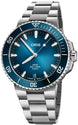 Oris Aquis Date Calibre 400 43.5mm Watch with blue dial, steel bracelet, steel case