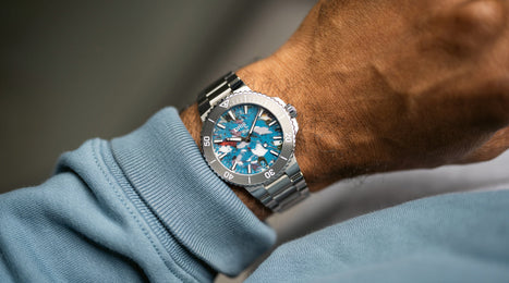 Oris Aquis Date Upcycle Calibre 400 43.5mm Watch with multicoloured dial, steel bracelet, steel case