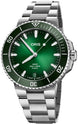 Oris Aquis Date Calibre 400 43.5mm Watch with green dial, steel bracelet, steel case