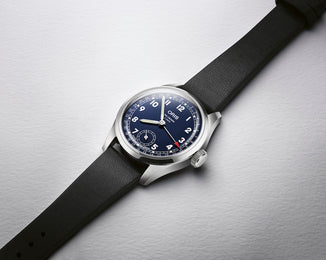 Oris Big Crown Pointer Date Calibre 403 Leather Watch with blue dial, leather strap, steel case