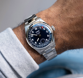 Oris Big Crown Pointer Date Calibre 403 Midnight Blue Watch with steel bracelet, steel case