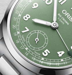 Oris Big Crown Pointer Date Calibre 403 Green Watch with steel bracelet, steel case