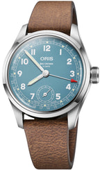 Oris Big Crown Calibre 473 Watch with blue dial, leather strap, steel case