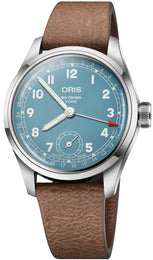 Oris Big Crown Calibre 473 Watch with blue dial, leather strap, steel case