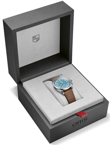 Oris Big Crown Calibre 473 Watch with blue dial, leather strap, steel case
