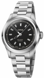 Oris Big Crown Diamond Black Watch with steel bracelet, steel case