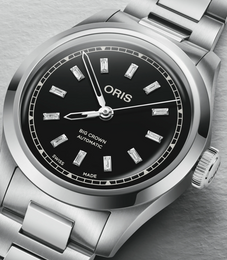 Oris Big Crown Diamond Black Watch with steel bracelet, steel case