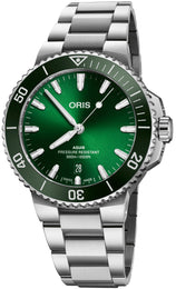Oris Aquis Date 41.5mm Watch with green dial, steel bracelet, steel case