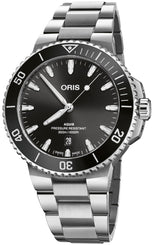 Oris Aquis Date 43.5mm Watch with black dial, steel bracelet, steel case