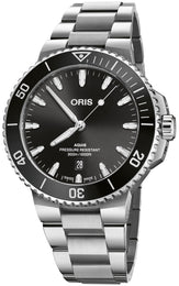 Oris Aquis Date 43.5mm Watch with black dial, steel bracelet, steel case