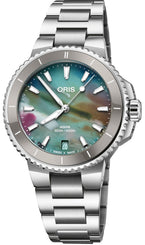 Oris Aquis Date 36.5mm Watch with multicoloured dial, steel bracelet, steel case