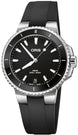 Oris Aquis Date 36.5mm Watch with black dial, caoutchouc strap, steel case