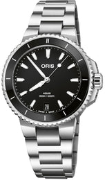 Oris Aquis Date 36.5mm Watch with black dial, steel bracelet, steel case