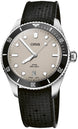 Oris Divers Date Watch with beige dial, steel bracelet, steel case