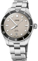 Oris Divers Date Watch with beige dial, steel bracelet, steel case