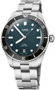 Oris Divers Date Watch with blue dial, steel bracelet, steel case