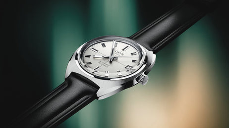Oris Heritage Star Edition Watch with grey dial, leather strap, steel case