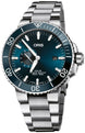 Oris Aquis Date Small Seconds Bracelet Watch with blue dial, steel bracelet, steel case