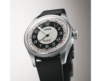Oris Big Crown Bullseye Watch with multicolour dial, leather strap, steel case