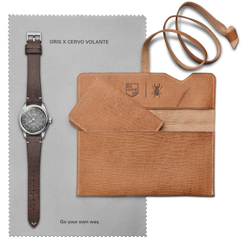 Oris Big Crown Pointer Date Cervo Volante Grey Watch with leather strap, steel case