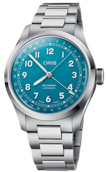 Oris Big Crown Pointer Date Turquoise Watch with steel bracelet, steel case