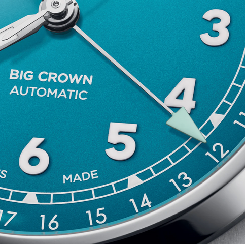 Oris Big Crown Pointer Date Turquoise Watch with steel bracelet, steel case