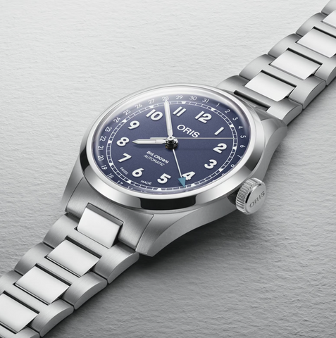 Oris Big Crown Pointer Date Lilac Watch with steel bracelet, steel case