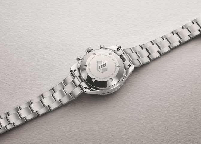 Oris Divers Sixty Five Chronograph Bracelet Watch with grey dial, steel bracelet, steel case