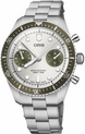 Oris Divers Sixty Five Chronograph Bracelet Watch with grey dial, steel bracelet, steel case