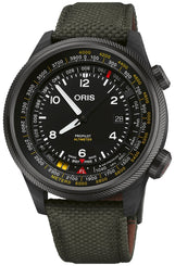 Oris ProPilot Altimeter Meters Watch with black dial, textile strap, titanium pvd case