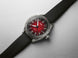 Oris ProPilot GMT Watch with red dial, textile strap, grey pvd case