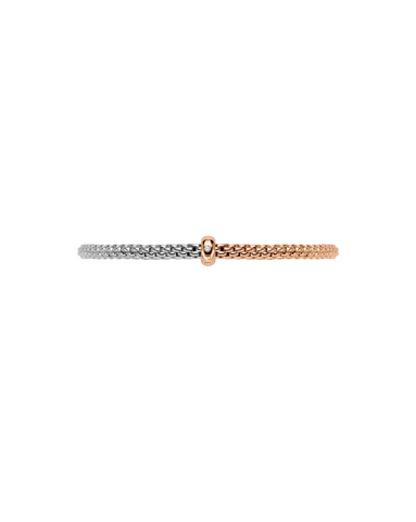 Fope 18ct Rose & White Gold Bicolour Diamond Flex'it Bracelet