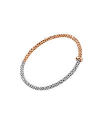 Fope 18ct Rose & White Gold Bicolour Diamond Flex'it Bracelet