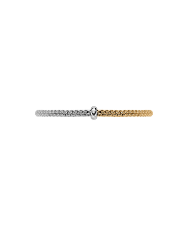 Fope 18ct Yellow & White Gold Bicolour Diamond Flex'it Bracelet