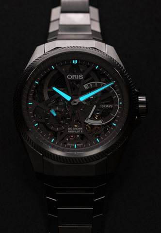 Oris Big Crown ProPilot X Calibre 115 Skeleton Bracelet Watch with titanium strap, titanium case