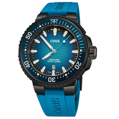 Oris Aquis Pro 1000m Watch with blue dial, rubber strap, titanium case