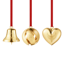 Georg Jensen Christmas Collection 2024 18ct Yellow Gold Plated Ornament Set