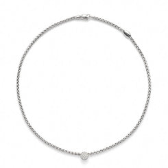Fope Eka 18ct White Gold 0.22ct Diamond Necklace, 736C/PAVE.