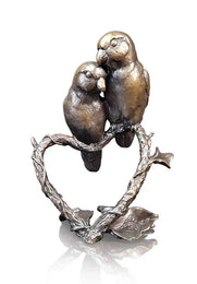 Art In Bronze Lovebirds Figurine